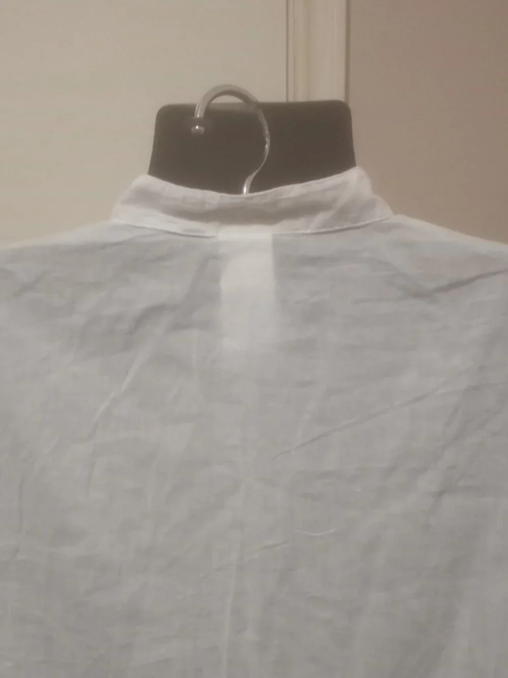 New Lauren Ralph Lauren Woman Blouse Large L White Gauze Pintuck Tunic Top Split - Picture 9 of 13